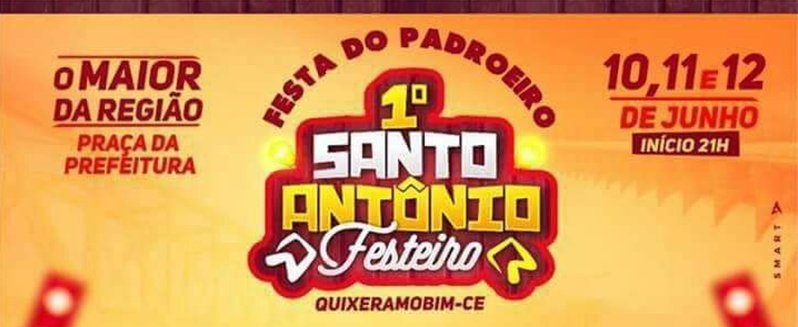 Atrações do 1º Santo Antônio Festeiro de Quixeramobim são divulgadas