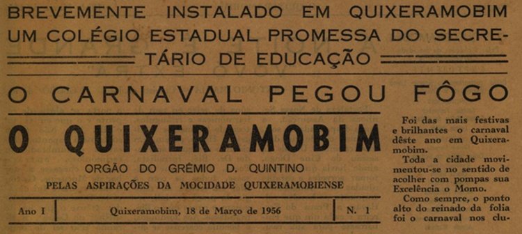 O Quixeramobim: A História da notícia