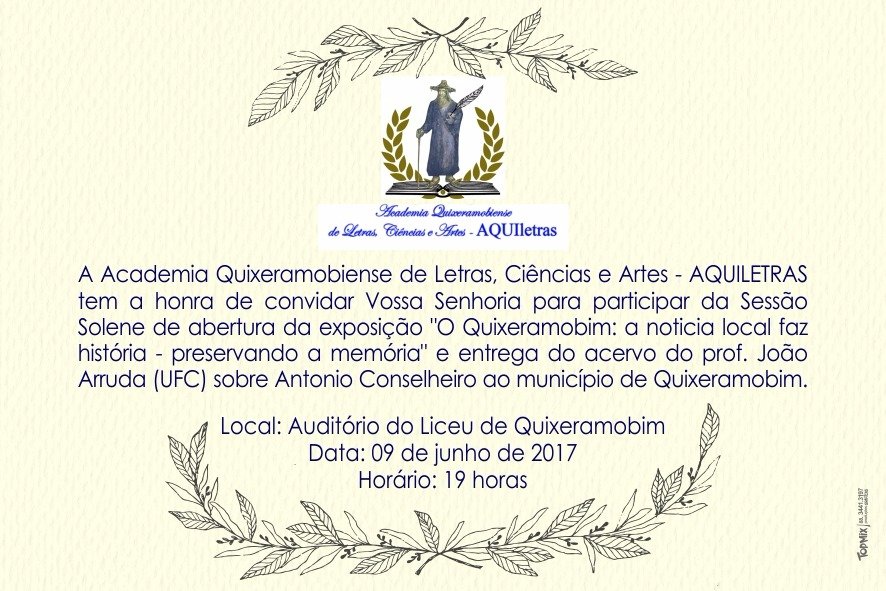Lançamento do projeto “O Quixeramobim: A notícia local faz história – Preservando a memória” ocorre nesta sexta-feira, 09