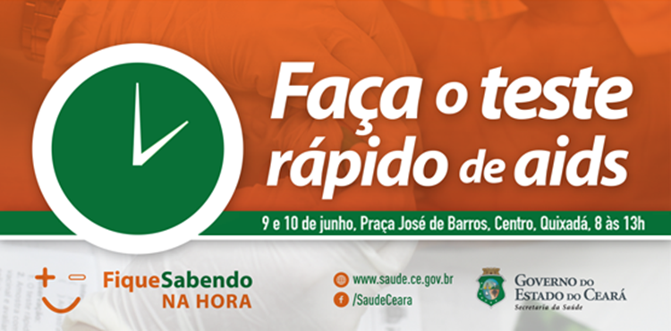 Quixadá recebe teste rápido de aids nesta sexta-feira, 09, e sábado, 10