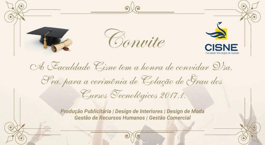 Faculdade Cisne realiza solenidade de colação de grau nesta sexta-feira, 28
