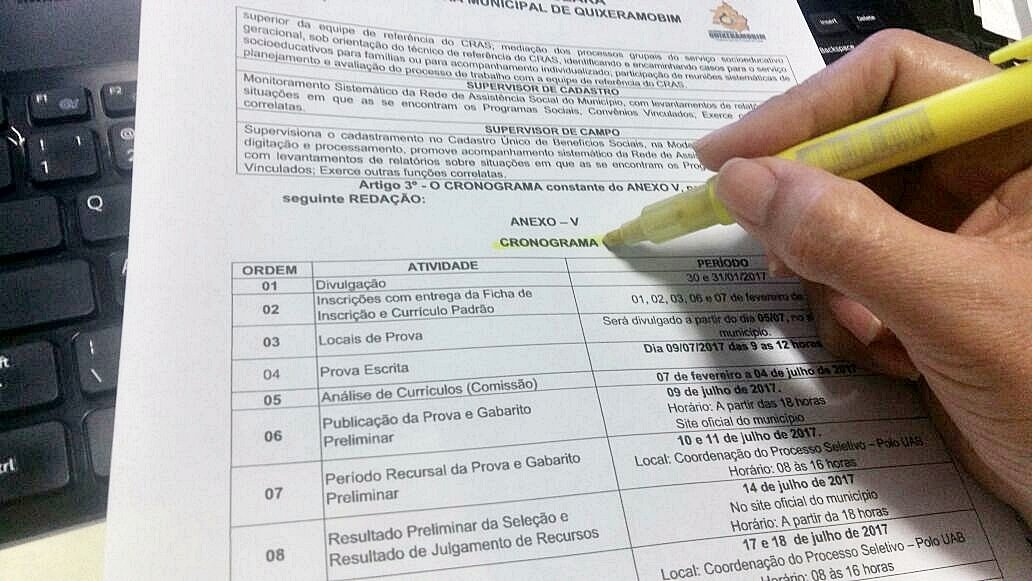 Saiba quais serão os próximos passos do Processo Seletivo da Prefeitura de Quixeramobim