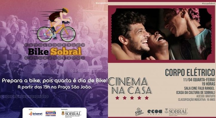 Sobral terá passeio ciclístico e apresentação do filme “Corpo Elétrico” hoje, 11