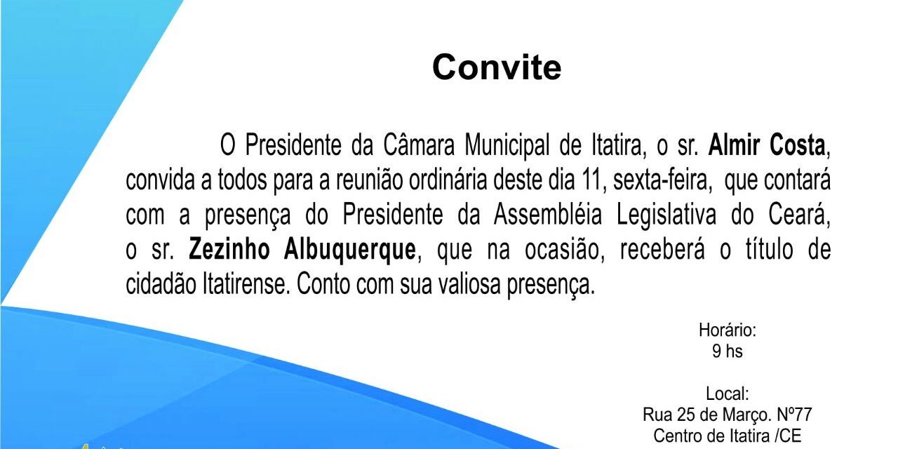 Zezinho Albuquerque recebe título de cidadão de Itatira