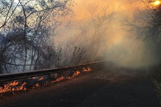 Incêndio em vegetação atinge Serra do Estevão, em Quixadá