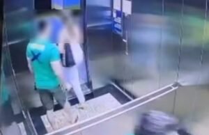 Empresa afasta homem flagrado tocando em partes de mulher em elevador