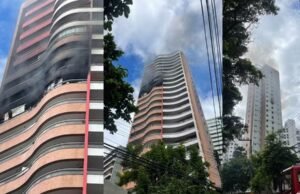 Incêndio atinge edifício residencial em Fortaleza