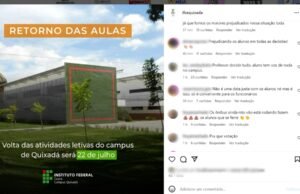 IFCE de Quixadá define retorno das aulas para 22 de julho e alunos criticam por não serem ouvidos