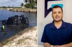 Dentista morre em acidente após perder controle do carro e veículo cair dentro de viveiro de camarões em Beberibe