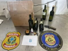 PF apreende cocaína diluída em vinhos no Aeroporto de Fortaleza