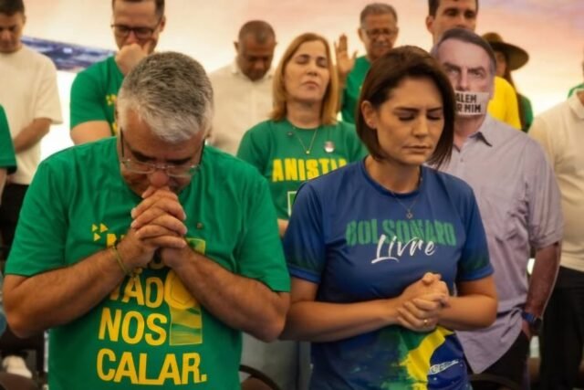 Eduardo Girão e Michelle Bolsonaro