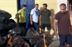André Fernandes deixa sacolas de lixo em frente à Prefeitura de Fortaleza para gravar vídeo contra gestão de Evandro Leitão