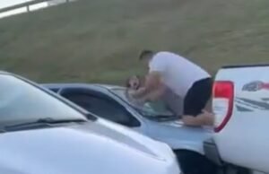 Homem persegue ex-companheira e danifica carro ao vê-la com novo companheiro