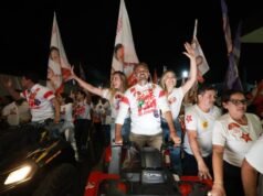Tainah Marinho participa de ato de campanha em Baturité ao lado de Elmano, Jade e Aldigueri