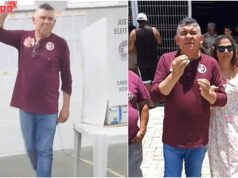 Zé Batista, candidato a governador do Ceará, vota em Fortaleza