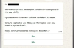 Governo envia mensagens pelo WhatsApp para informar idosos sobre dispensa da prova de vida após votação